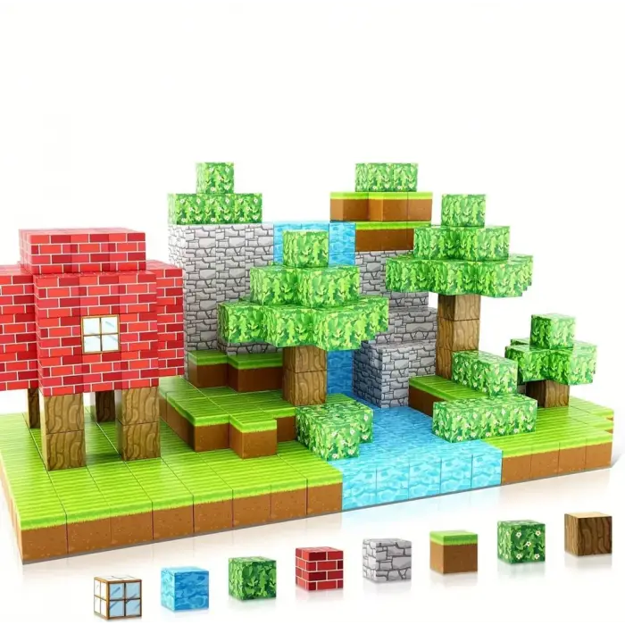 Minecube Inteligent Cuburi Magnetice De Constructie Craft, 80 Buc [1]