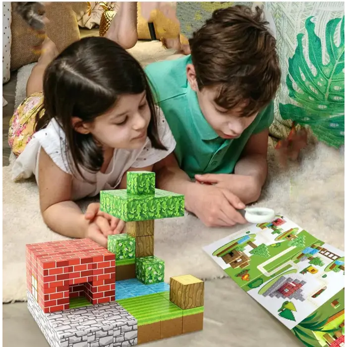 Minecube Inteligent Cuburi Magnetice De Constructie Craft, Casa, 64 Buc [7]