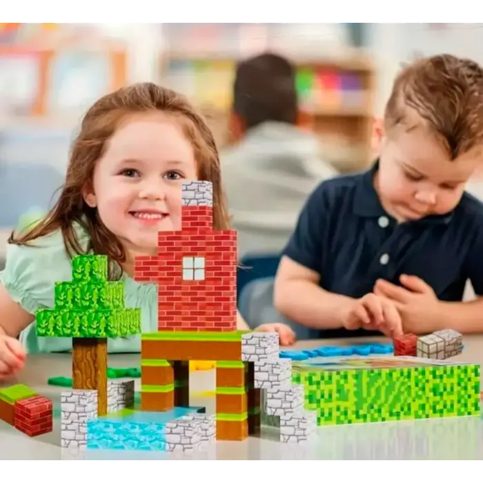 Minecube Inteligent Cuburi Magnetice De Constructie Craft, Casa, 64 Buc [5]