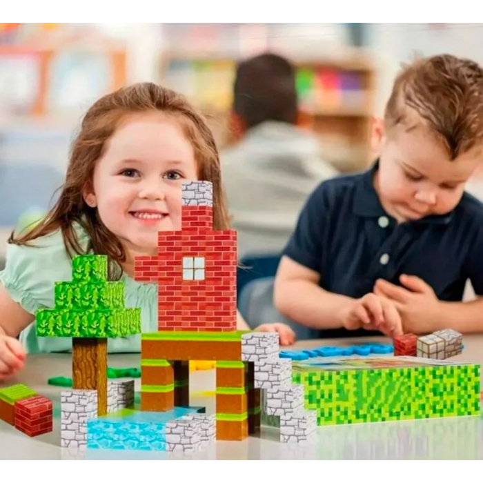 Minecube Inteligent Cuburi Magnetice De Constructie Craft, Model Acasa 606, 80 Buc [5]