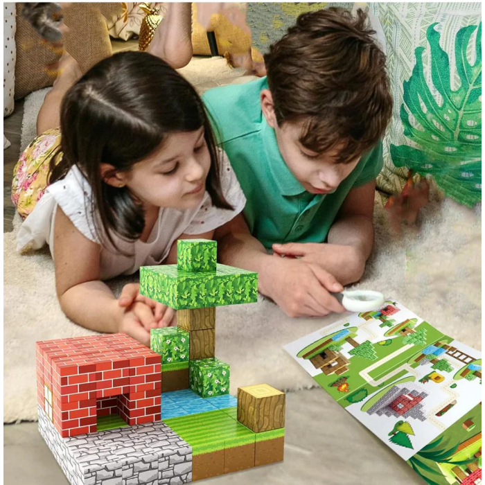 Minecube Inteligent Cuburi Magnetice De Constructie Craft, Model Acasa 606, 80 Buc [3]