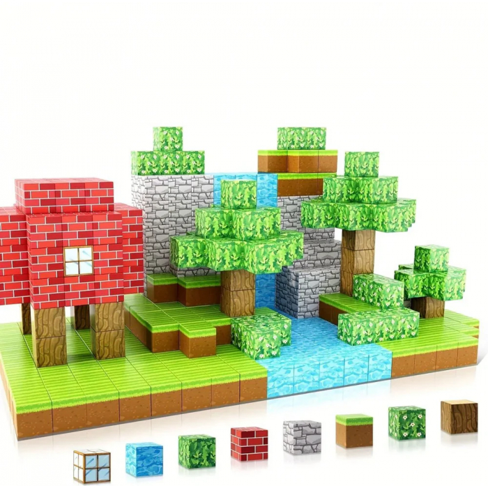 Minecube Inteligent Cuburi Magnetice De Constructie Craft, Zapada, 64 Buc - Copie [4]