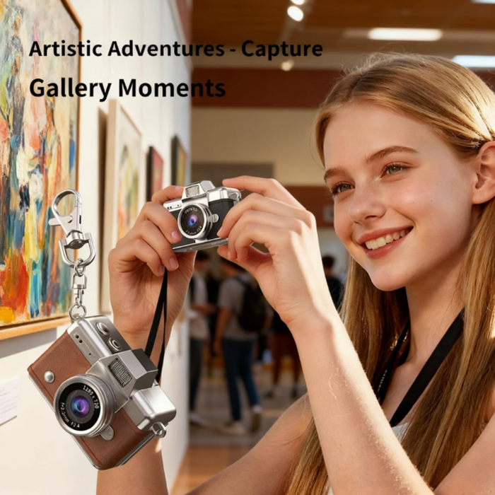 Mini Camera Foto Digitala Retro, Foto si Video Full HD, Ecran Flip 180°, Blitz Integrat, Ultra Portabila [6]