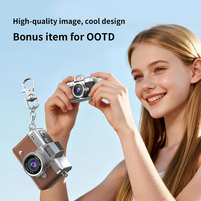 Mini Camera Foto Digitala Retro, Foto si Video Full HD, Ecran Flip 180°, Blitz Integrat, Ultra Portabila [8]