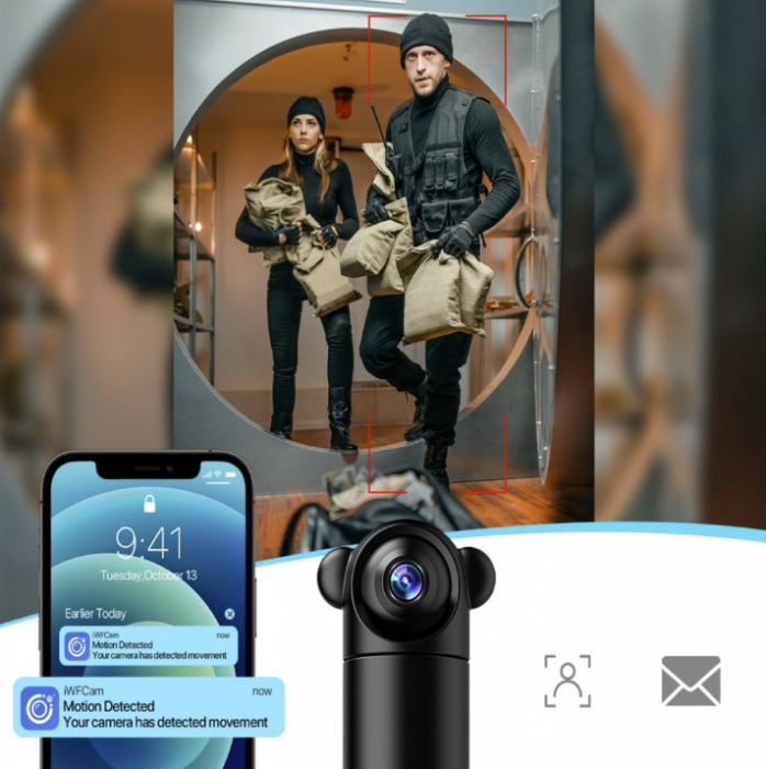 Mini camera supraveghere Andowl Q-SX82, 4K Wifi, Rotativa [3]