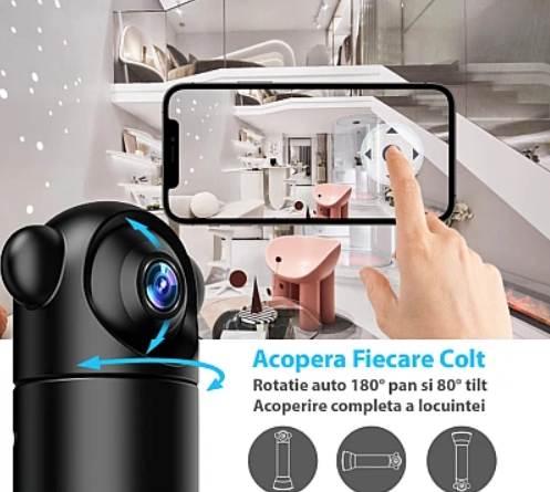 Mini camera supraveghere Andowl Q-SX82, 4K Wifi, Rotativa [2]