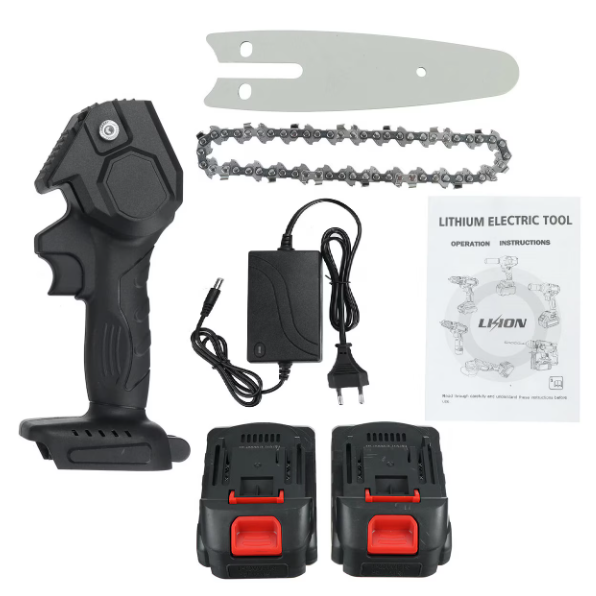 Drujba cu Acumulator 48V, fierastrau cu lant, lama 4 inch/10 cm, Li-Ion, valiza transport CADOU [9]