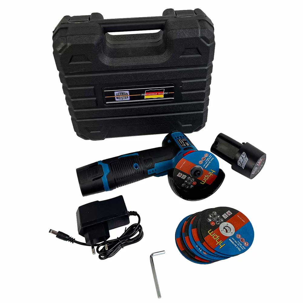 Mini polizor German Meister, 2 acumulatori 12V, 10 Panze de rezerva [1]
