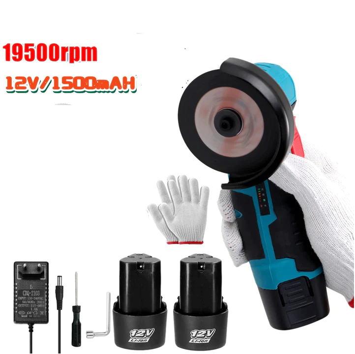 Mini Polizor unghiular portabil cu 2 acumulatori si 2 discuri, 12V [4]