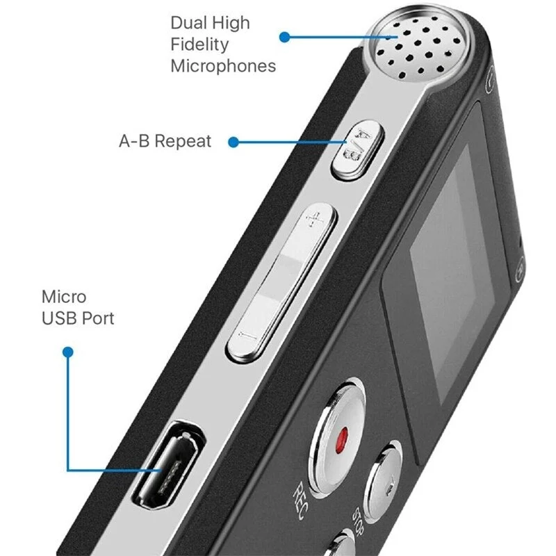 Mini Reportofon Digital Andowl Q LY77 16G MP3/WAV Negru - Inregistreaza si Reda cu Calitate Exceptionala [3]