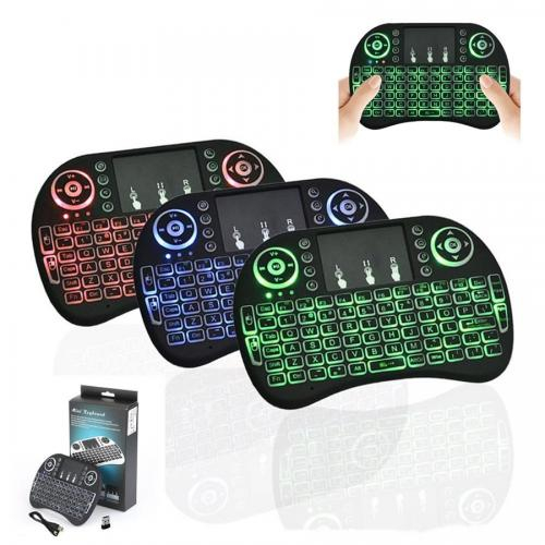 Mini tastatura wireless, cu touchpad, iluminata LED pentru PC, Laptop, Tableta, Xbox, Smart TV, Play Station, Raza 10m [3]