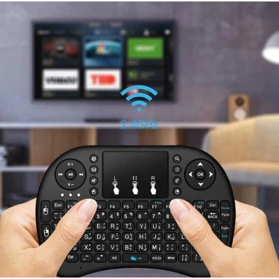 Mini tastatura wireless, cu touchpad, iluminata LED pentru PC, Laptop, Tableta, Xbox, Smart TV, Play Station, Raza 10m [2]