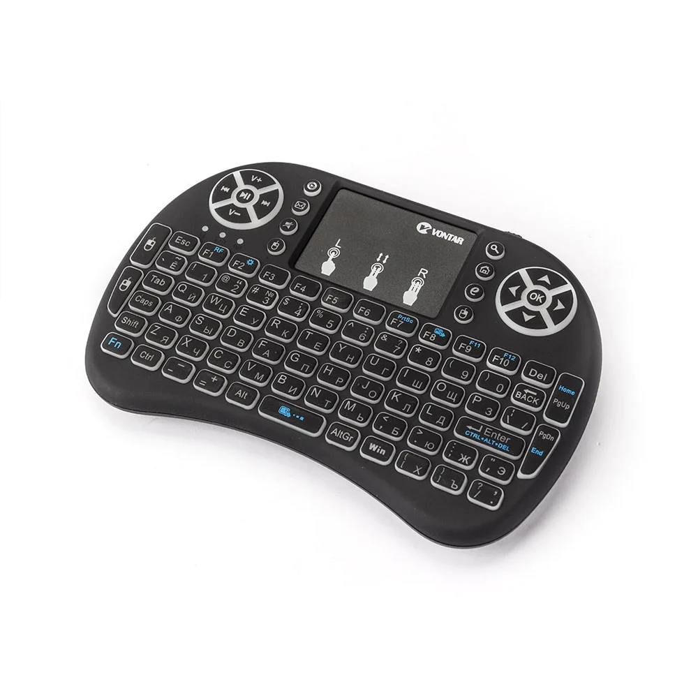 Mini tastatura wireless, cu touchpad, iluminata LED pentru PC, Laptop, Tableta, Xbox, Smart TV, Play Station, Raza 10m [12]