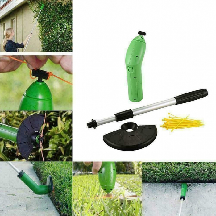 MiniTrimmer electric pentru tuns/toaletat gazonul, maner extensibil 57cm, alimentare 9V [15]
