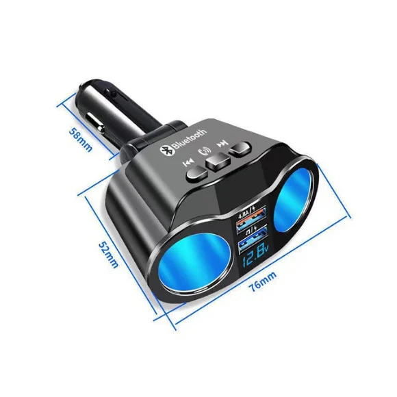 Modulator FM Bluetooth A9, 2 Porturi bricheta, Dual USB max. 4.8A, Hands Free, ecran LED [4]