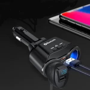 Modulator FM Bluetooth A9, 2 Porturi bricheta, Dual USB max. 4.8A, Hands Free, ecran LED [2]