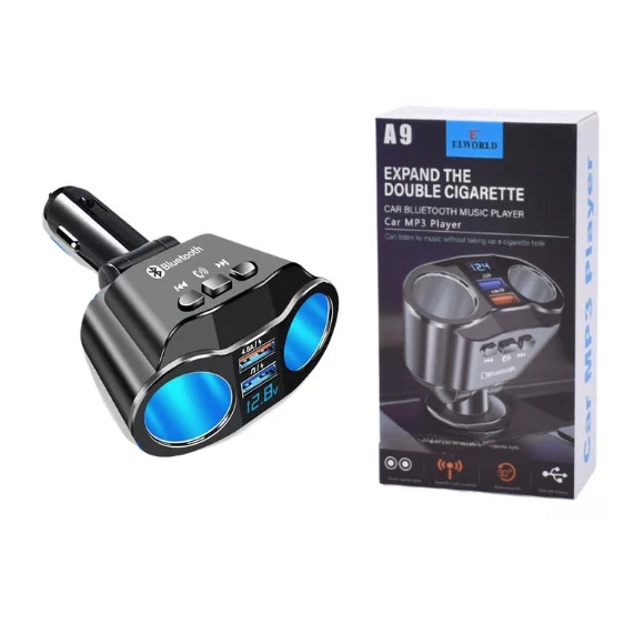Modulator FM Bluetooth A9, 2 Porturi bricheta, Dual USB max. 4.8A, Hands Free, ecran LED [3]