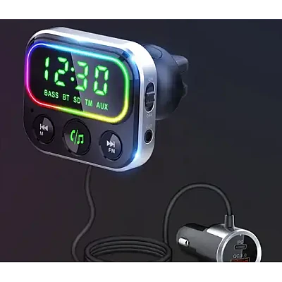 Modulator Transmitator FM Auto Bluetooth, Fast Charge QC 3.0, cu fir [2]