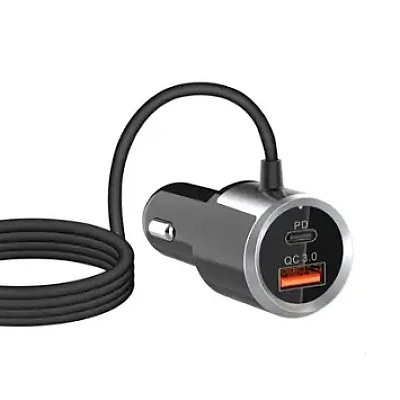 Modulator Transmitator FM Auto Bluetooth, Fast Charge QC 3.0, cu fir [4]