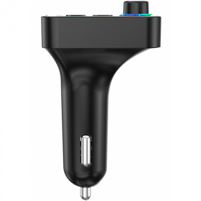 Modulator/Transmitator FM Bluetooth Auto Car F4, Lumini RGB, Buton De Apel, 2 x USB, USB-C [3]