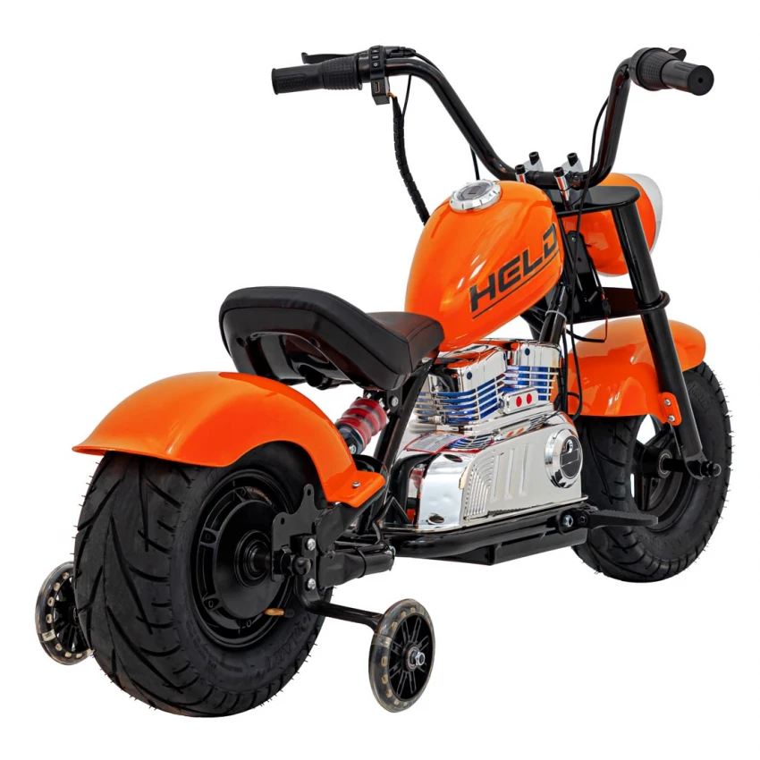 Motocicleta electrica pentru copii, Chopper Warrior, 350W, 18V, port USB, portocaliu, 122x62x73cm [11]