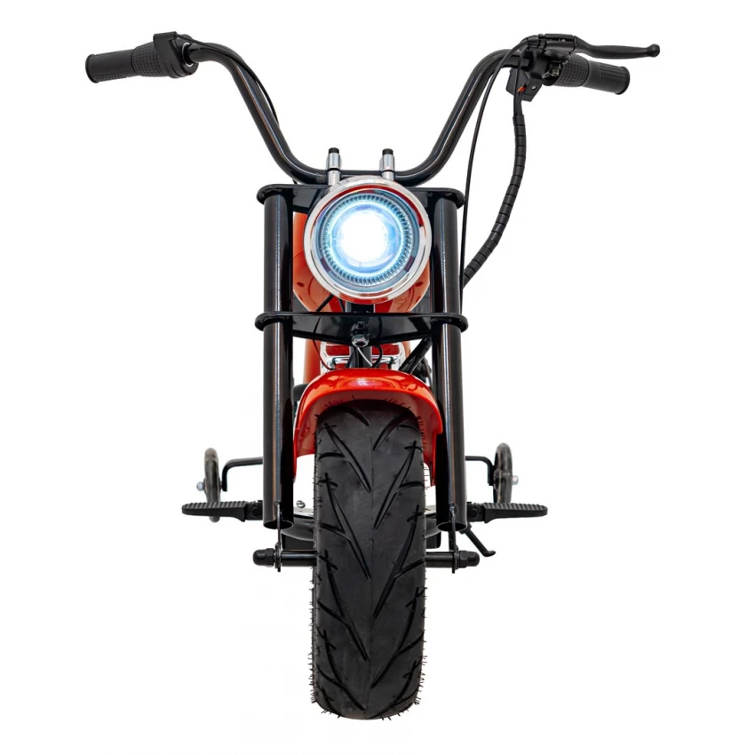 Motocicleta electrica pentru copii, Chopper Warrior, 350W, 18V, port USB, portocaliu, 122x62x73cm [3]