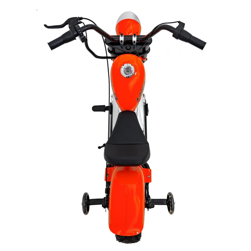 Motocicleta electrica pentru copii, Chopper Warrior, 350W, 18V, port USB, portocaliu, 122x62x73cm [12]