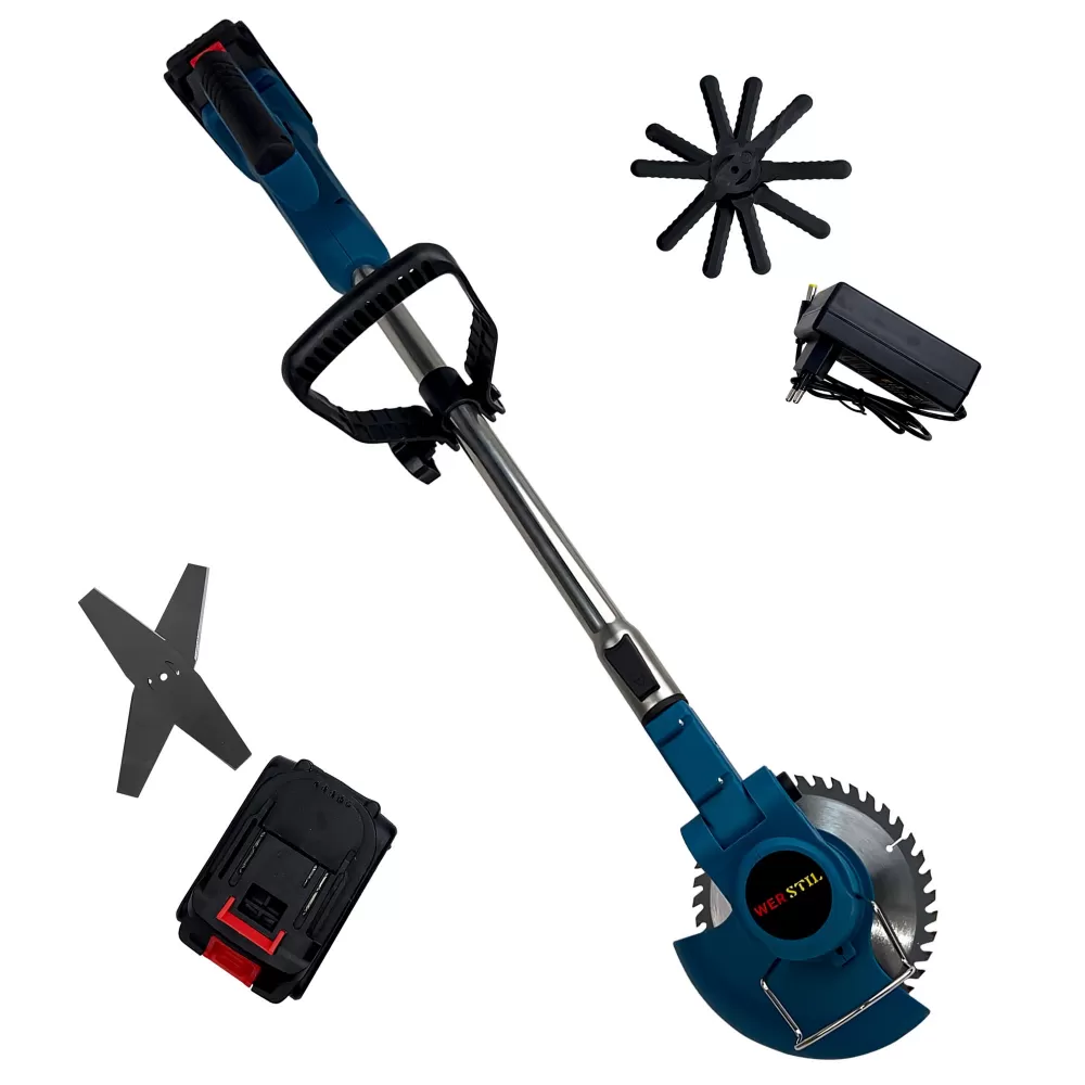 Motocoasa Electrica 2 acumulatori 21V WerStil, Disc, 2 lame, 5 palete gazon incluse [1]