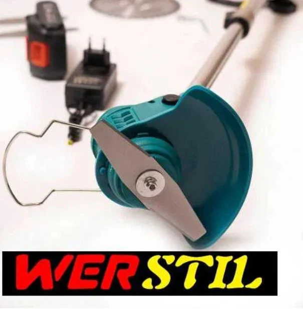 Motocoasa Electrica 2 acumulatori 21V WerStil, Disc, 2 lame, 5 palete gazon incluse [2]