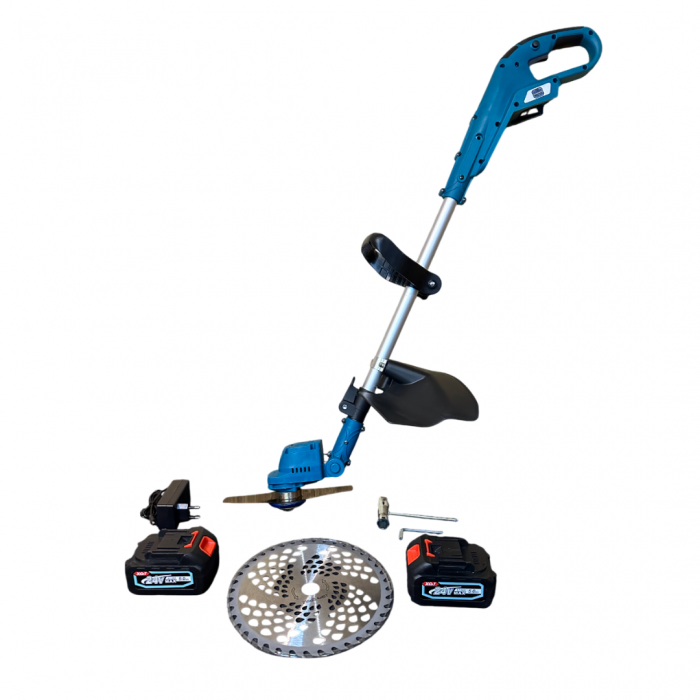 Motocoasa Electrica Profesionala German Meister, cu 2 Acumulatori 24V 5AH, Disc 230 mm, Unghi taiere reglabil [10]