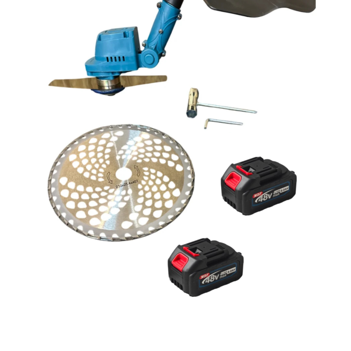 Motocoasa Electrica Profesionala German Meister, cu 2 Acumulatori 48V 8AH, Disc 230 mm, Unghi taiere reglabil [3]