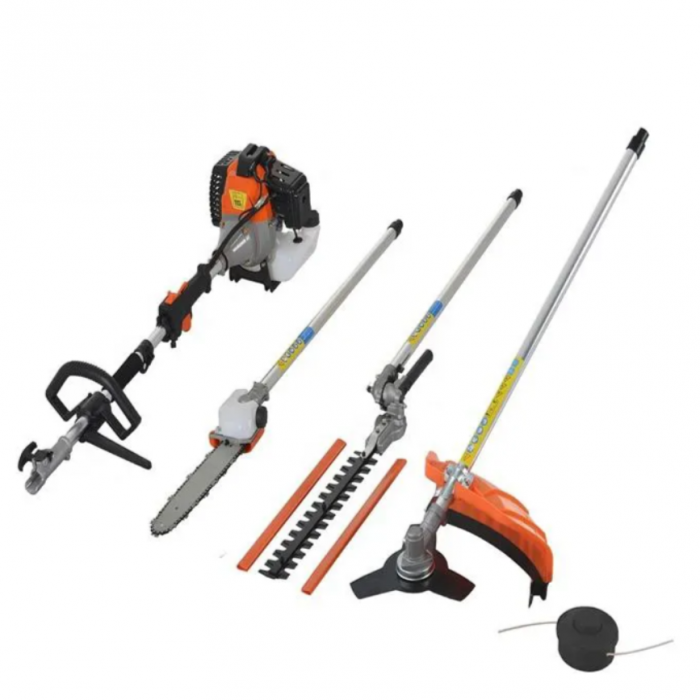 Motocoasa pe benzina 5 în 1 German Meister, Tija Prelungitoare, Motocoasa, Trimmer, Cap drujba, Foarfeca pentru Gard Viu [3]