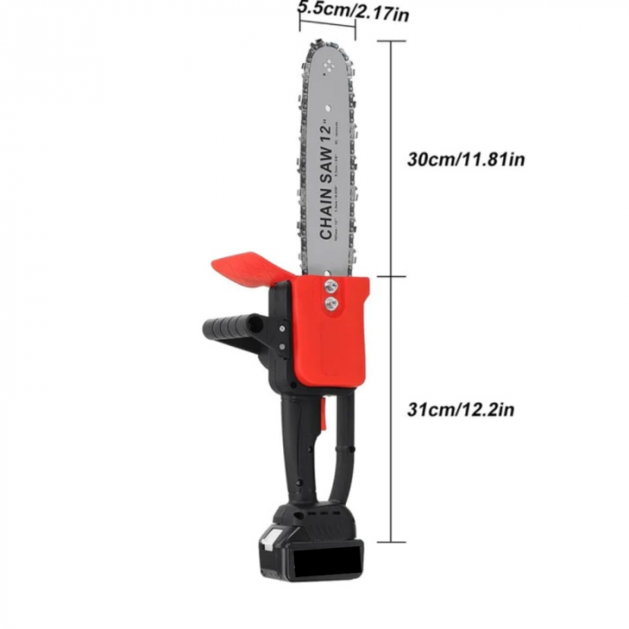Motofierastrau Drujba Electrica cu 2 Acumulatori 48V, Sistem ungere lant, 1200W, Lamela 12 inch, 4800 rpm [6]