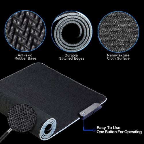 Mouse Pad gaming cu iluminare RGB Led 80 x 30 negru [2]