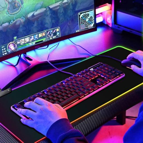 Mouse Pad gaming cu iluminare RGB Led 80 x 30 negru [1]