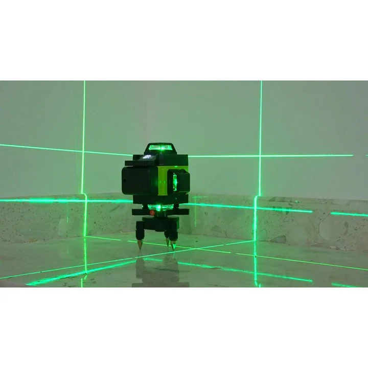 Nivela Laser 4D cu 16 Linii, Autonivelare, Telecomandă, Lumina Verde, Trepied 150 cm, Platformă de Ridicare [7]