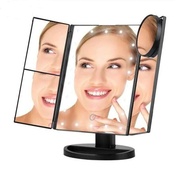 Oglinda cosmetica LED extensibila, buton tactil [2]