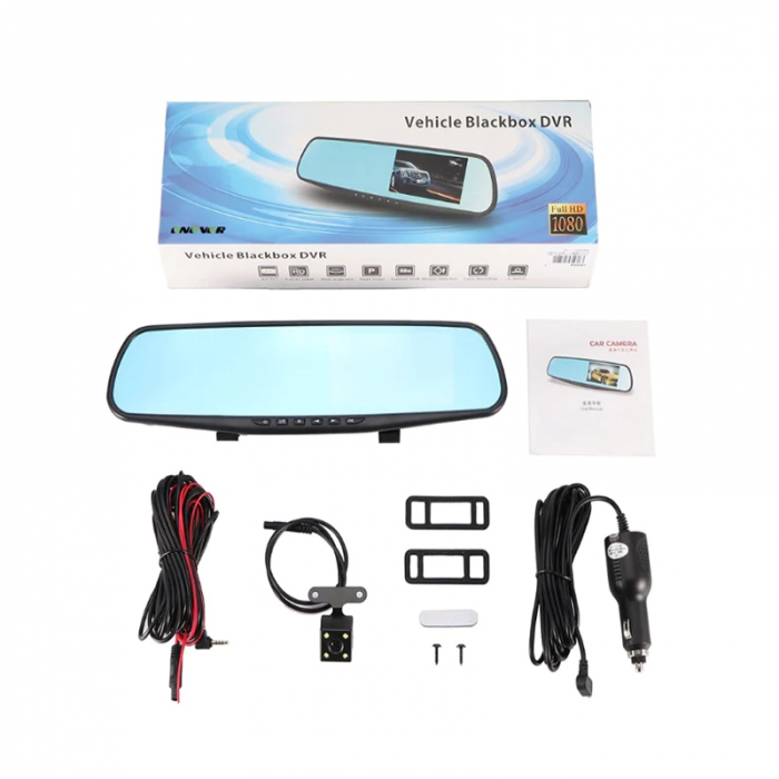 Oglinda Retrovizoare cu Camera video auto dubla fata-spate, cu Touch-Screen HD Display 4.3" IPS [10]