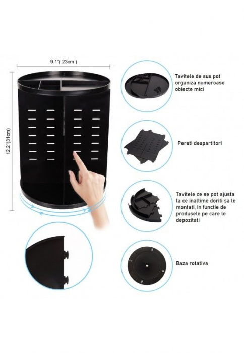 Organizator Cosmetice rotativ, depozitare obiecte, pentru baie sau bucatarie [5]