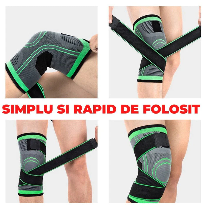 Set 2 Genunchiere elastice pentru artrită, genunchiere cu curele de compresie, reglabile [3]