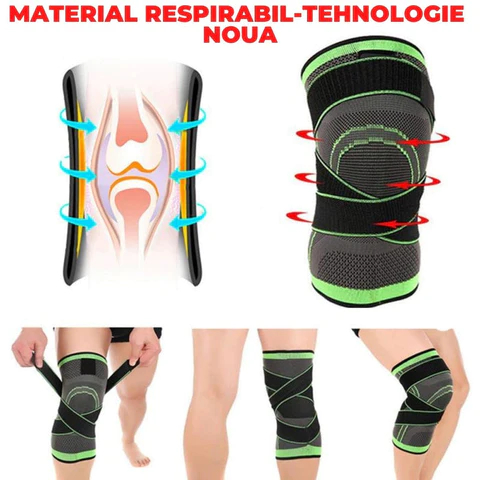 Set 2 Genunchiere elastice pentru artrită, genunchiere cu curele de compresie, reglabile [2]