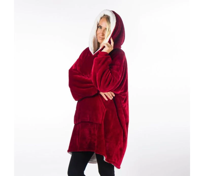 Patura-hanorac cu gluga, confortabila, calduroasa si pufoasa Huggle Hoodie [5]