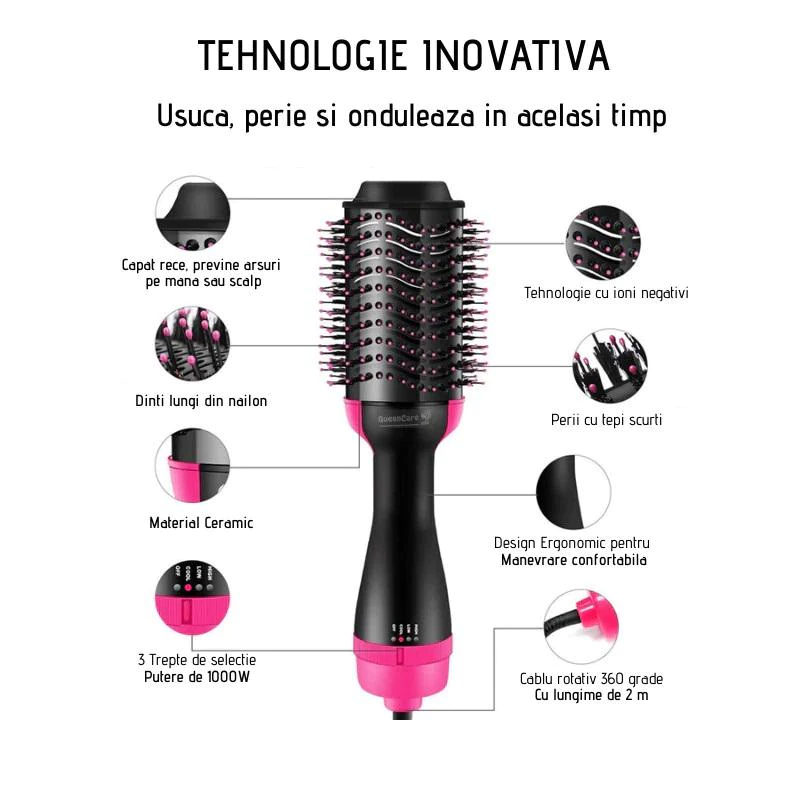 Perie fixa cu aer cald, 1000 W, One Step 3 in 1 [3]