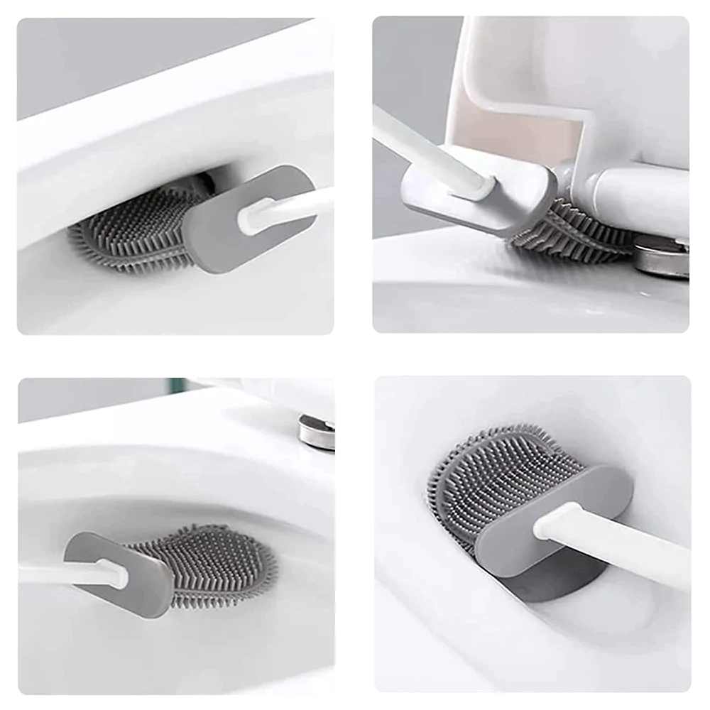 Perie pentru WC din silicon cu cap flexibil [5]