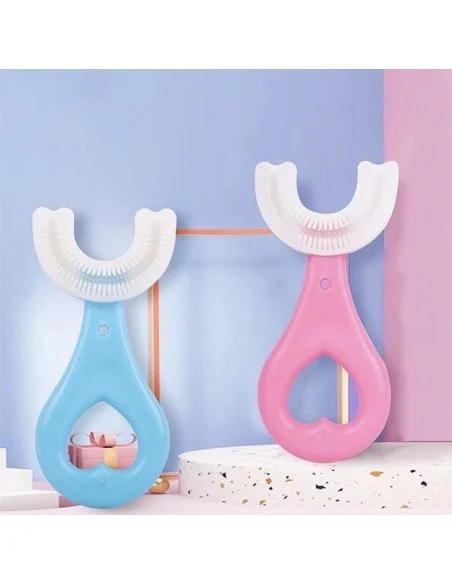 Periuta de dinti circulara pentru copii, din silicon, in forma de U [5]