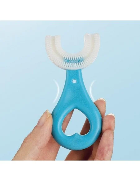 Periuta de dinti circulara pentru copii, din silicon, in forma de U [4]