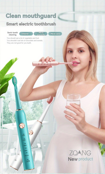 Periuta de Dinti Electrica Smart, 3 capete incluse, 5 Moduri de actiune, Incarcare USB [4]