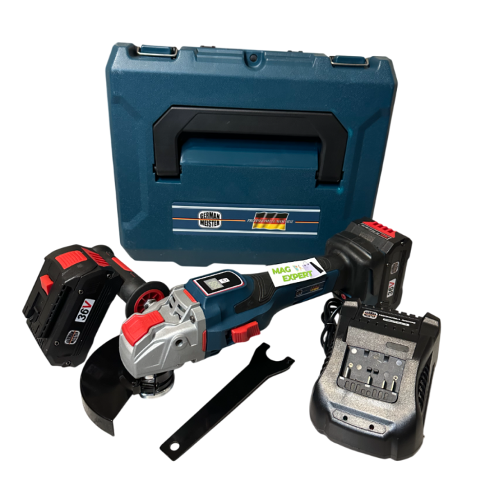 Polizor Unghiular, Flex cu 2 Acumulatori 36V 8Ah, Afisaj electronic baterie, German Meister [1]