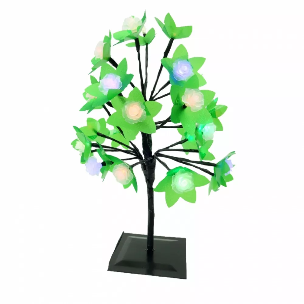 Pomisor cu flori si 20 leduri colorate, roz/verde/albastru/rosu 35 cm [7]