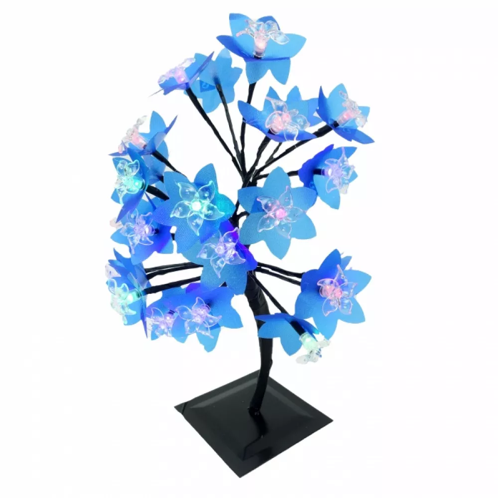 Pomisor cu flori si 20 leduri colorate, roz/verde/albastru/rosu 35 cm [4]